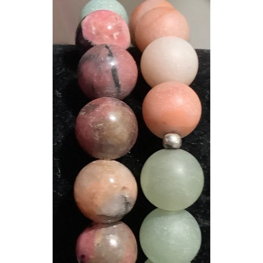 Set of Two Stone Bracelets -- 7.5